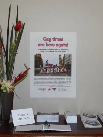 Cover page of the SLSA Exhibition: 'Gay Times are Here Again' report